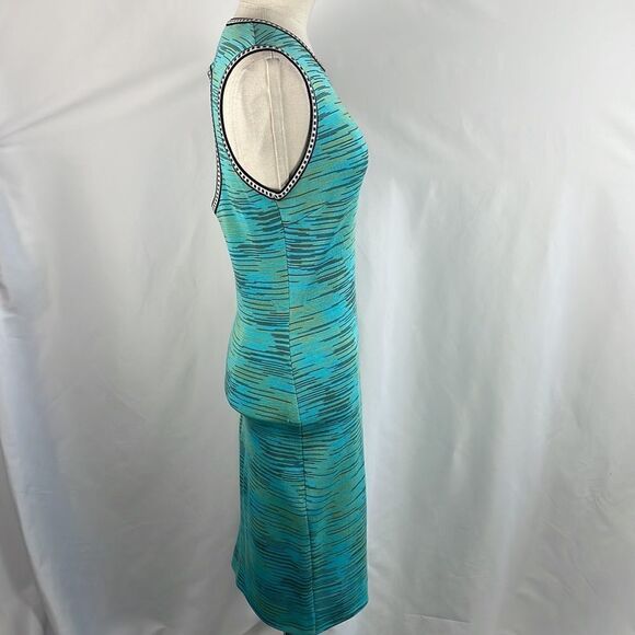 Missoni Turquoise Striped Open Back Knit Dress - Picture 3 of 7